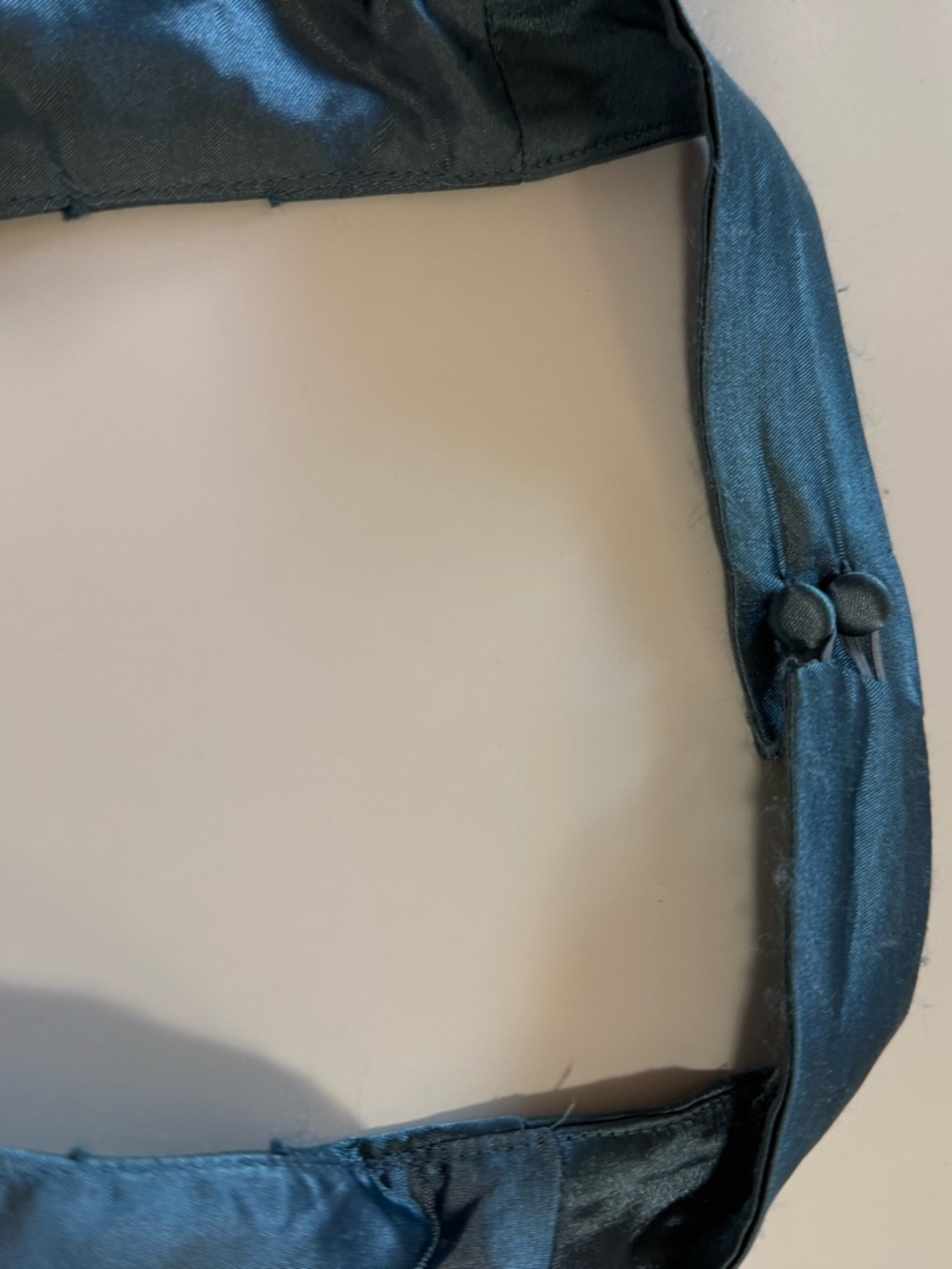 bebe Shiny Slate Blue Satin Top - Picture 5 of 11